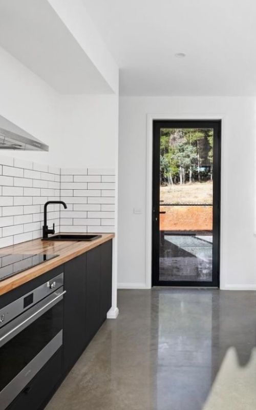 Polished Concrete flooring in kitchen