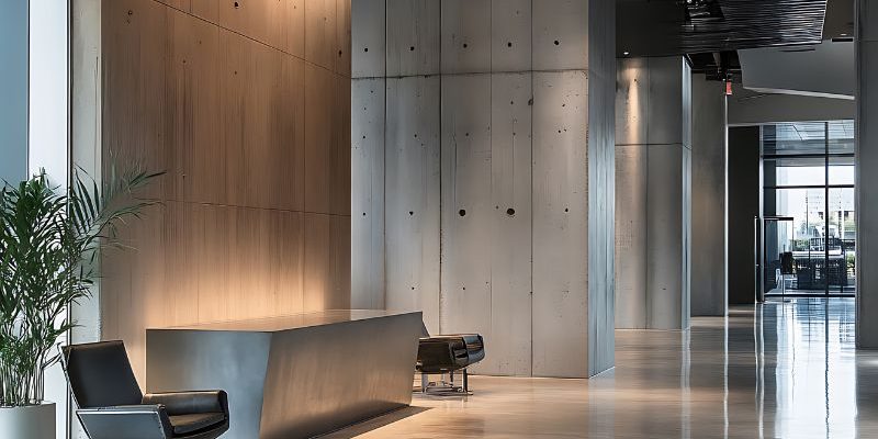 Polished Concrete in commercial office